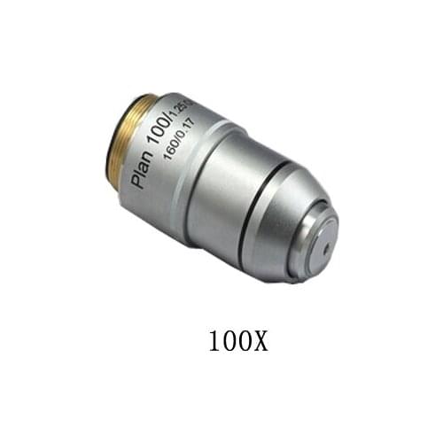100X L=195 Plan Achromatic Biological Microscope Objective Lens Biomicroscopy Accessories Free Shipping