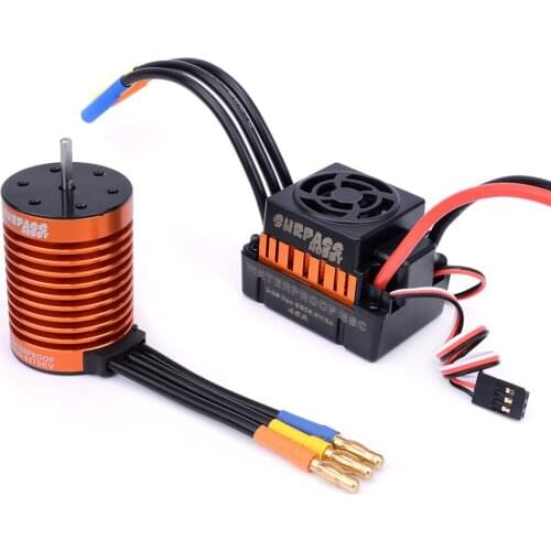 Rc F540 4370/3930/3300/3000kv Sensorless Brushless Motor & 45A Brushless ESC+ Program Card For 1/10 RC Racing Car Boat