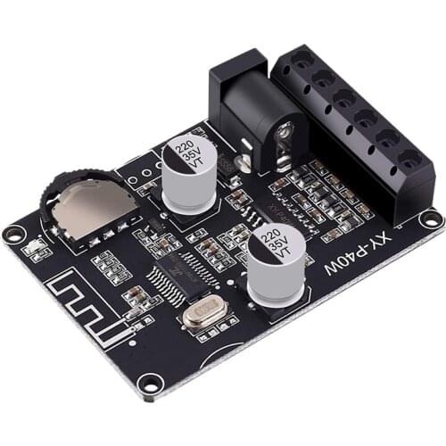 Bluetooth Amplifier Board Bluetooth 5.0 Stereo Audio Power Amplifier Board 40Wx2 Bluetooth Receiver DC 12/24V XY-P40W