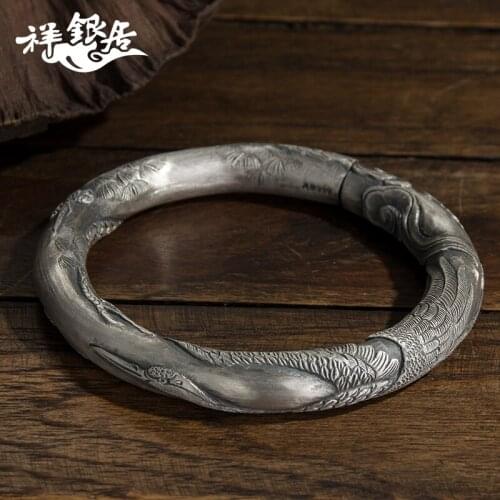 Restoring ancient ways do old pine crane live subject original manual 999 fine silver bracelet sent old silver bracelet