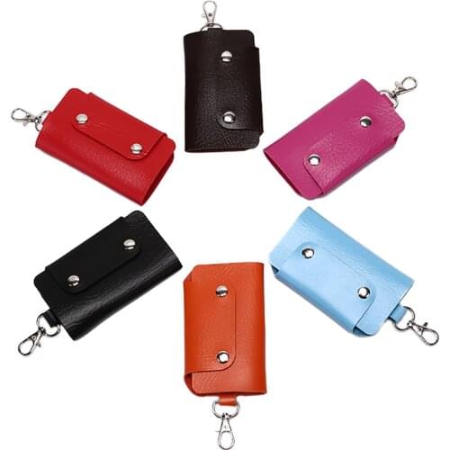 1PCS Unisex Key Holder Case Bag Useful New Keys Holder Organizer Manager PU Leather Holder Car Keychain Key Wallet Car Keychain