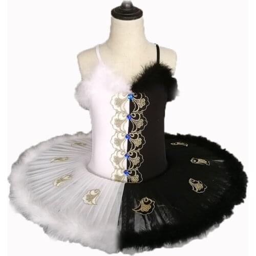 Black White Professional ballet tutu dress girl dancing wear costume child Performance ballerinas tutu Clothes kids