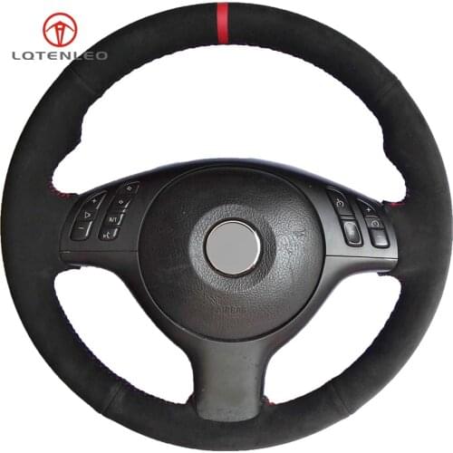 LQTENLEO Black Suede Steering Wheel Cover for BMW M Sport 3 Series E46 330i 330Ci 5 Series E39 540i 525i 530i M3 M5 2000-2006