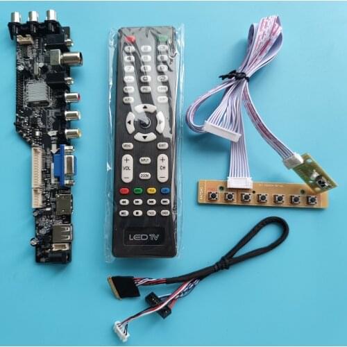 For N173FGE Display DVB-T DVB-T2 remote board driver controller digital 1600x900 LED USB HDMI-compatible panel monitor VGA AV TV