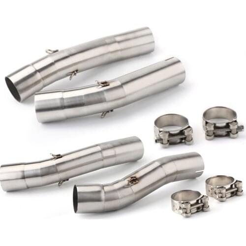 Dual-outlet for Yamaha R1 YZF-R1 2004-2008 Exhaust Pipe Motorcycle Left Right Mid Link Tube Slip On 51mm Muffler Escape Steel