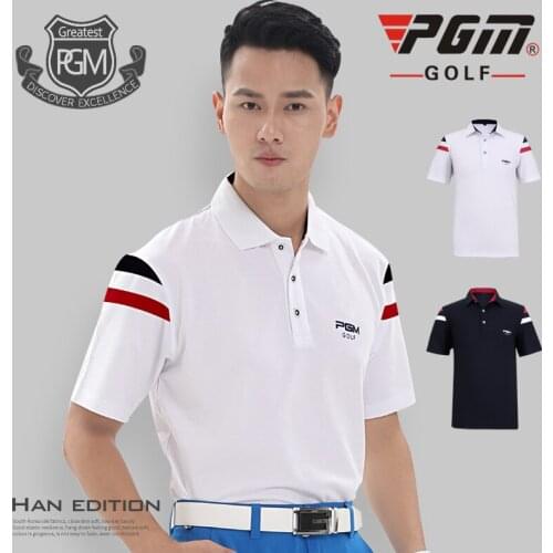 PGM Golf T-Shirt Men Summer Breathable Training Tops Short Sleeved Muscle Quick-drying Sportswear Golf Apparel D0354