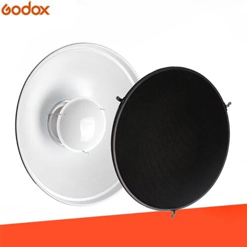 Godox Photo Studio 42cm/16" Inside white for Bowens Mount Beauty Dish + Honeycomb Grid & Soft Diffuser Sock for Flash Strobe