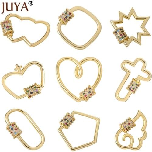 Juya Trendy Fastener Screw Clasp Zircon Lock Hook Spiral Clasps for DIY Luxury Jewellery Necklace Bracelet Jewelry Making