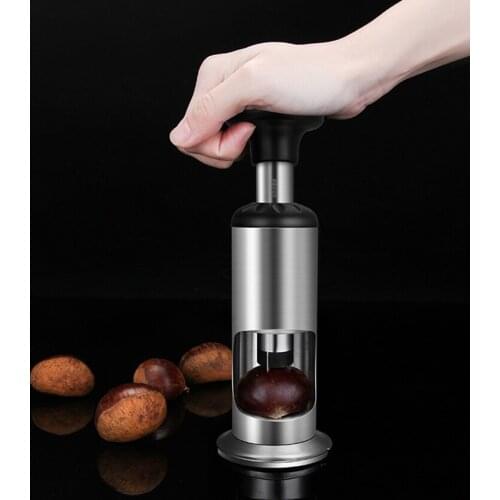 304 Stainless Steel Chestnut Cutter Tool with Labor-saving Automatic Spring, Nut Shell Peeler Nut Opener Chestnut Knife Opener