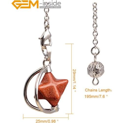 Merkaba Natural Stone Dowsing Chakra Pendulum beads for jewerly Divination Real Stone Reiki Pendant for Women Energy Healing