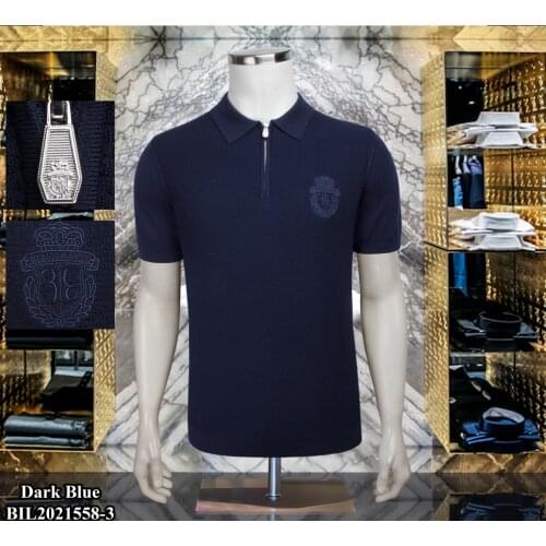 Billionaire Polo shirt mens silk 2021 summer new fashion Business zipper high quality embriodery big size M-4XL free shipping