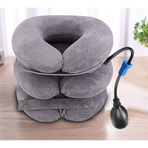 Neck Stretcher Inflatable 3 Tubes Air Neck Traction Apparatus Device Neck Cervical Collar Pillow Pain Stress Pain Relief Tractor