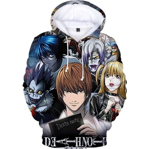2020 New Death Note 3D Print Hoodies Anime Style Pullover Tops Men/Women Spring Casual Hoodie New Fashion teens Sweatshirts