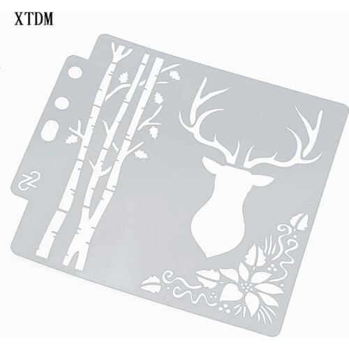Antler head plastic mold shield DIY cake scrapbook stencils hollow Embellishments printing lace ruler Valentines Day