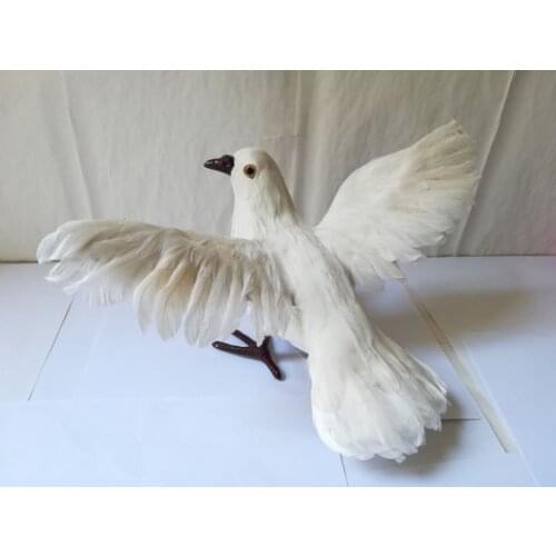 Polyethylene&furs white dove large 32x24x15cm spreading wings peace bird hard model prop.home decoration Xmas gift w0601