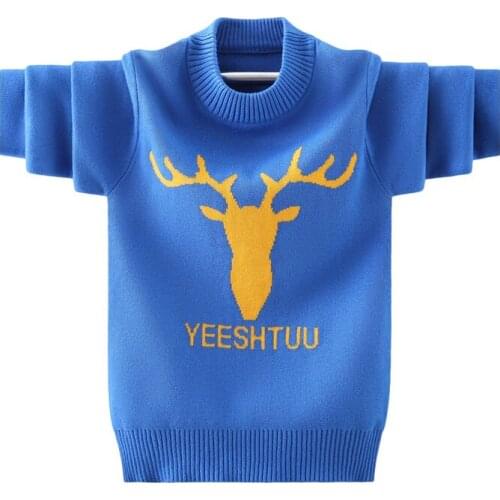 Boys pullover knitted sweater new spring/autumn/winter big kids plus cashmere sweater