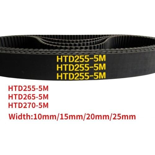 Arc HTD 5M rubber Timing belt C=255/265/270 width10/15/20/25mm HTD5M synchronous Belt 255-5M 265-5M 270-5 closed-loop