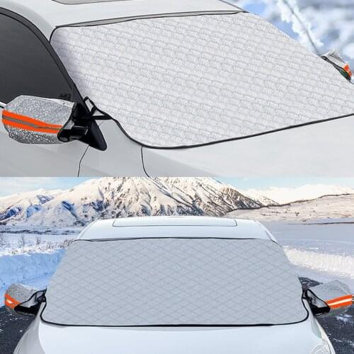 HOLVWOW Portable Foldable Car Sun Shade Aluminum Foil Front Windshield Sunshade Four Seasons Sun Visor UV Block Snow Cover