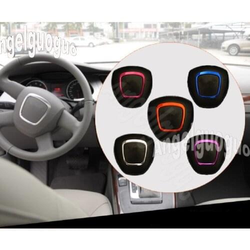 Angelguoguo Car-styling Car steering stainless steel wheel decorative circle sequins 3D sticker For Audi A4 A5 A6 Q7 Q5