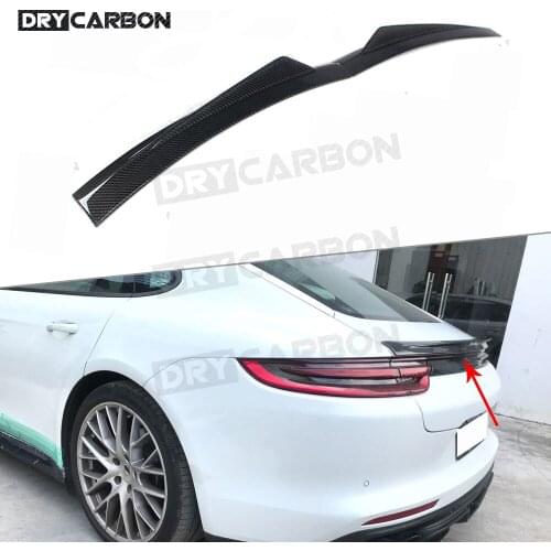 2PCS/Set Rear Spoiler Winglet For Porsche Panamera 971 2017-2019 Dry Forged Carbon Boot Lid Wings Trunk Trim Spoiler