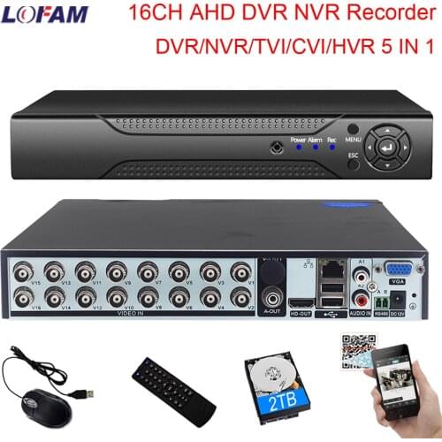LOFAM AHD DVR NVR 16CH 1080N 1080P Security Surveillance Video CCTV DVR Recorder For Analog AHD Digital IP TVI CVI Cameras Xmeye