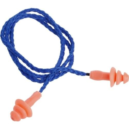 Soft Silicone Ear Plug Cotton String Hearing Protector Earplugs Noise Reduction