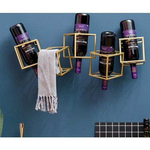 Iron red wine rack wall hanging, home dining room wall hanging, wall hanging, Nordic creative bar wall decoration