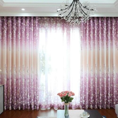 1Pc Flower Print Blackout Curtain Window Living Room Drape Home Hotel Decor