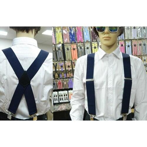 120pcs/lot New Fashion Gentles Mens Heavy Duty Durable Adjustable 50mm Wide 4 clip Trouser Braces Elastic Suspenders