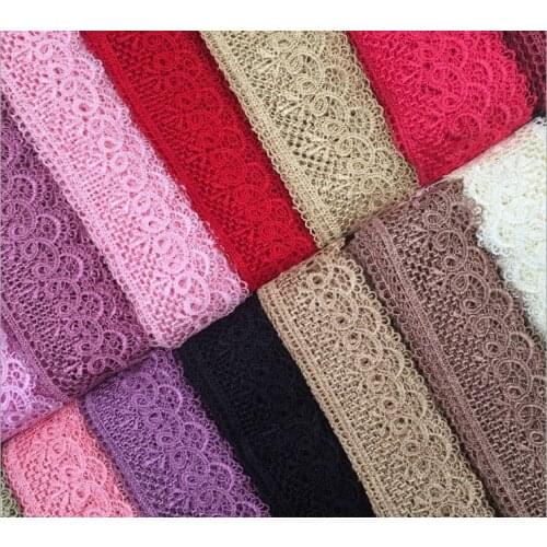 15Yards Embroidered Lace Edge Trim Water Soluble Ribbon Sewing Fabric Craft 6cm Collar