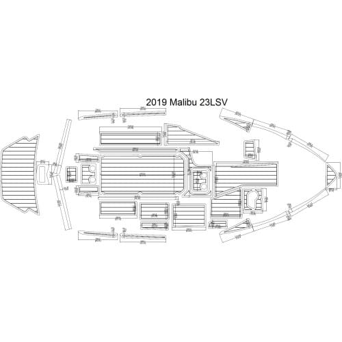 2019 Malibu 23LSV Swim Step & Cockpit Pad Boat EVA Teak Decking 1/4" 6mm