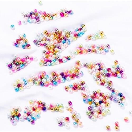 4/6/8/10mm No Hole Acrylic Imitation Pearl/Mix Color Round Plastic Acrylic Pearl Bead For Jewelry Making DIY Garment Decoration
