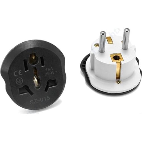 500pcs 16A 250V EU Adapter Universal Plug EU Socket AU US UK CN To EU Wall Socket AC High Quality Travel Adapter