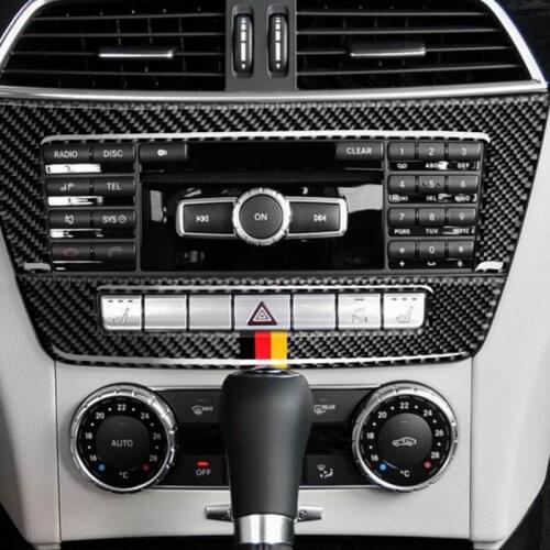 Carbon Fiber Car Console Central Control CD Panel Cover Trim decoration for Mercedes Benz W204 2010 2012 2013