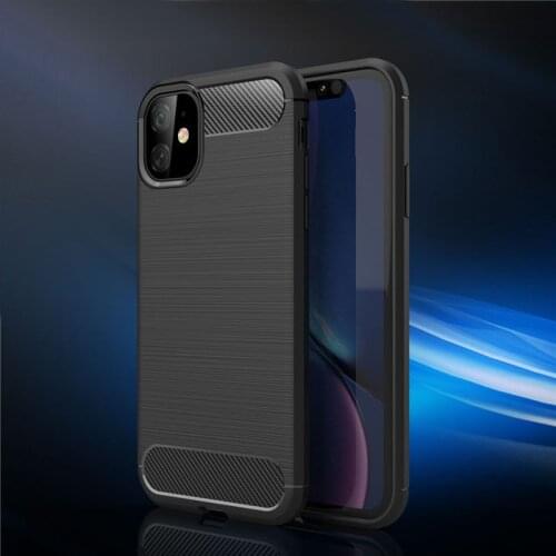 Carbon Fibre TPU Bumper Case For iphone 12 12Pro Max Soft Phone Cover For iphone 7 Plus 8plus XS XR 11 11plus Cases Funda