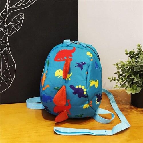 Baby Anti-lost Backpack with Leash Safety Cute Dinosaur Cartoon Children Backpack Kindergarten Boy and Girl Backpack Accessories