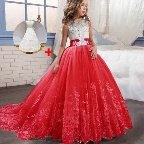 2019 Girls Summer Dress Long Ball Gown Evening Dress Kids Dresses Girls Children Prom Princess Party Wedding Dress 10 12 Years