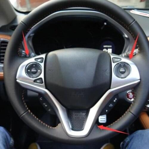 For VEZEL 2015 2016 2017 Car Steering Wheel Button Frame Cover Trim Car Styling Accessories 3pcs ABS Matte for Honda HRV HR-V