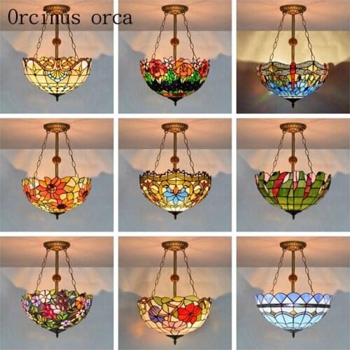 European creative color glass living room bar restaurant Mediterranean Baroque personalized Chandelier free shipping