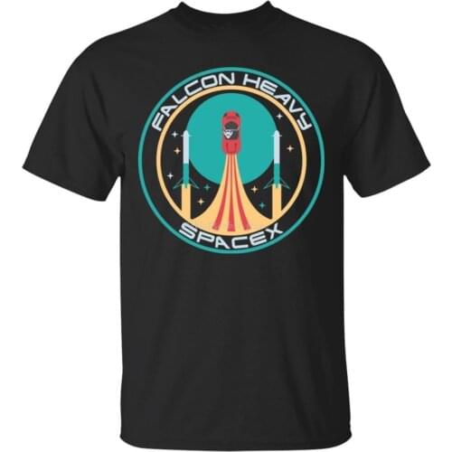 Heavy Falcon Space X Patch T-Shirt Elon Musk Spacex Tee Shirt Short Sleeve S-5Xl Streetwear Casual Tee Shirt
