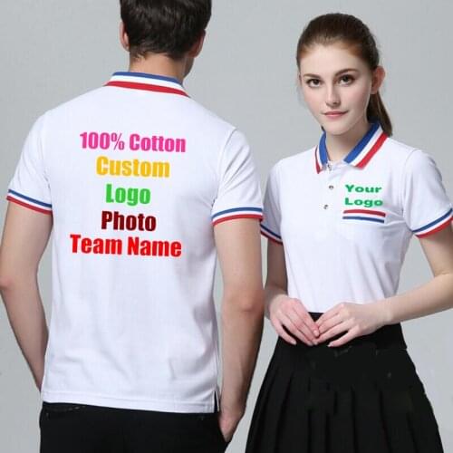 Hot Team Company Custom Logo Photo Text Printed work Men Women Customized Uniform Smart Casual Cotton Top Shirts Male Tops 3XL