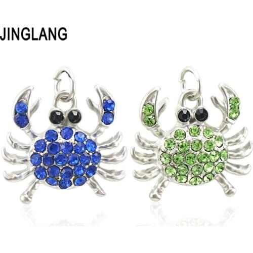JINGLANG New Fashion Charms Gift Crab Alloy Pendant Necklace Ocean series Jewelry Accessories 30 pcs