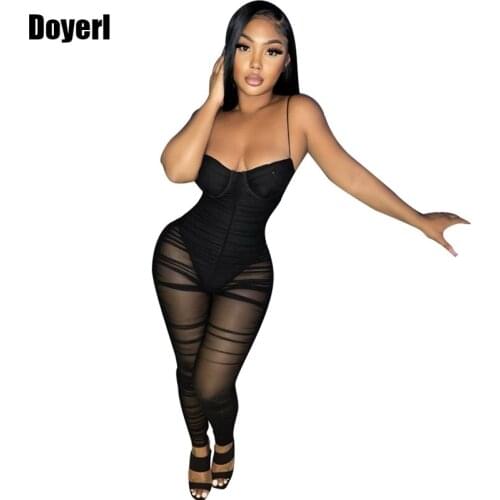 Clubwear Sexy Rompers Womens Jumpsuit Summer Overall Sheer Mesh See Through Jumpsuit Party Club Outfits for Women Bodycon Romper