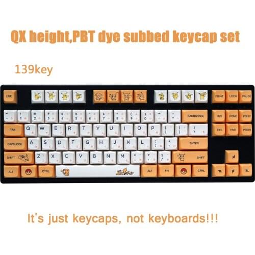 139 Keys/set PBT Dye Subbed Key Caps For MX Switch Mechanical Keyboard QX height personality Keycap Japanese Keycaps