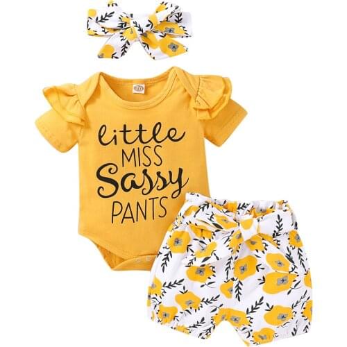 Citgeett Summer 0-24M Newborn Baby Girls Floral Tops Romper+Shorts Pants Outfits Clothes Blue Pudcoco