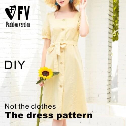 Square Neck Puff Sleeve Pattern Womens Short Sleeve Skirt Sewing Pattern Clothing Design Pattern BLQ-534