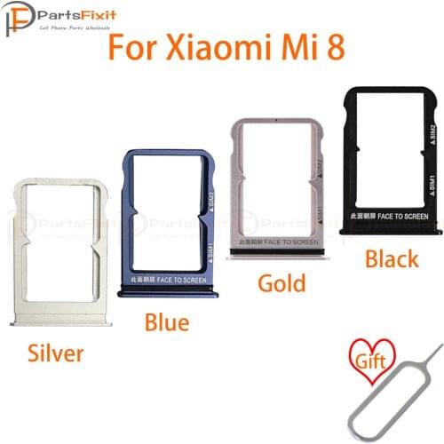 SIM Card Tray for Mi8 SIM Card Slot SIM Card Holder Card Slot Adapter for Mi 8 Replacement Parts with free Eject Pin