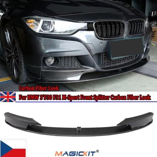 MagicKit FOR 2012-2018 BMW F30 3-SER M-TECH M-SPORT CARBON FIBER STYLE FRONT BUMPER LIP