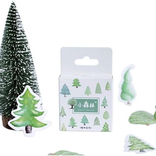 46pcs/pack small forest trees mulifunction seal sticker diary album decoration sticky label packing stickers stationery