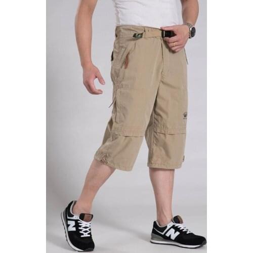 New arrival Male shorts casual knee length 100% cotton super large multi-pocket tooling plus size M - 3XL 4XL 5XL 6XL 7XL